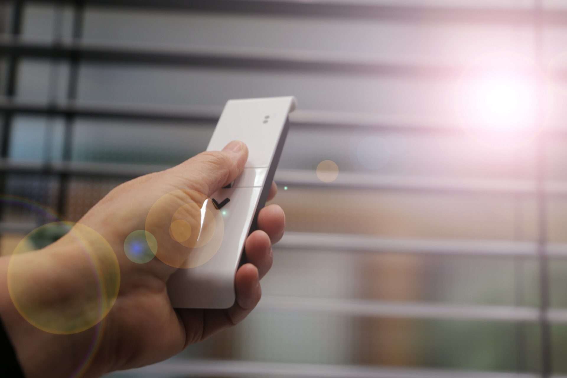 Motorized blinds controlled by white remote