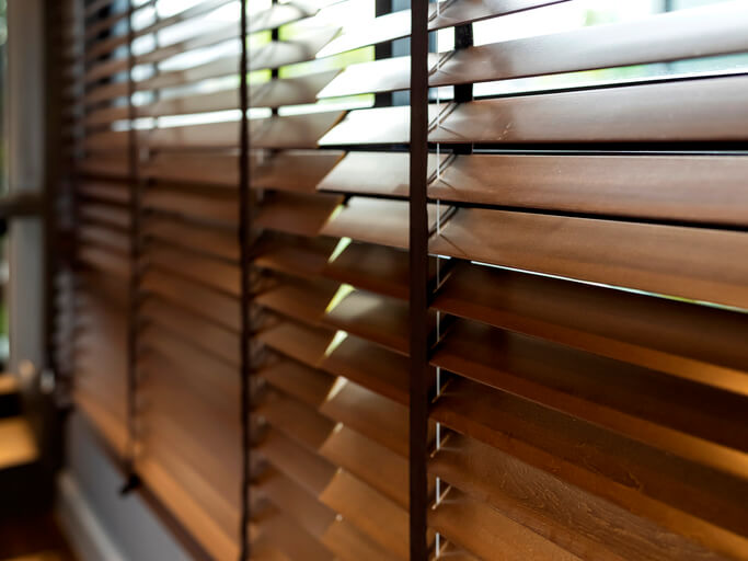 wooden blinds for basement window treatments