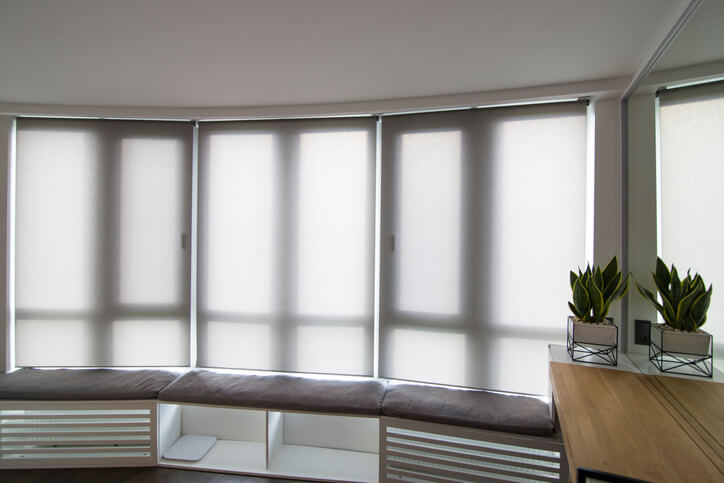 Sheer blinds on a home's windows